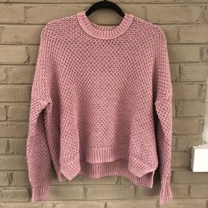 Madewell Blush Pink Open Weave Sweater